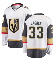 Men's Vegas Golden Knights #33 Maxime Lagace Authentic White Away Fanatics Branded Breakaway NHL Jersey