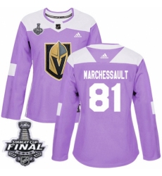 Women's Adidas Vegas Golden Knights #81 Jonathan Marchessault Authentic Purple Fights Cancer Practice 2018 Stanley Cup Final NHL Jersey