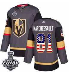 Youth Adidas Vegas Golden Knights #81 Jonathan Marchessault Authentic Gray USA Flag Fashion 2018 Stanley Cup Final NHL Jersey