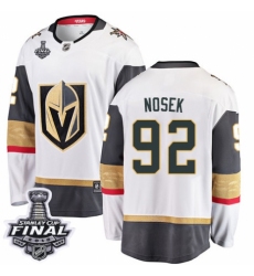 Youth Vegas Golden Knights #92 Tomas Nosek Authentic White Away Fanatics Branded Breakaway 2018 Stanley Cup Final NHL Jersey