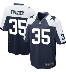 Men's Nike Dallas Cowboys #35 Kavon Frazier Game Navy Blue Throwback Alternate NFL Jersey