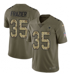 Men's Nike Dallas Cowboys #35 Kavon Frazier Limited Olive/Camo 2017 Salute to Service NFL Jersey