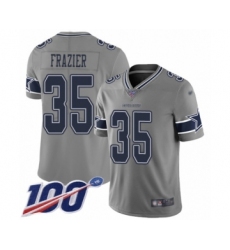 Youth Dallas Cowboys #35 Kavon Frazier Limited Gray Inverted Legend 100th Season Football Jersey