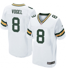 Men's Nike Green Bay Packers #8 Justin Vogel Elite White NFL Jersey