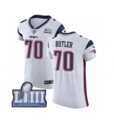 Men's Nike New England Patriots #70 Adam Butler White Vapor Untouchable Elite Player Super Bowl LIII Bound NFL Jersey