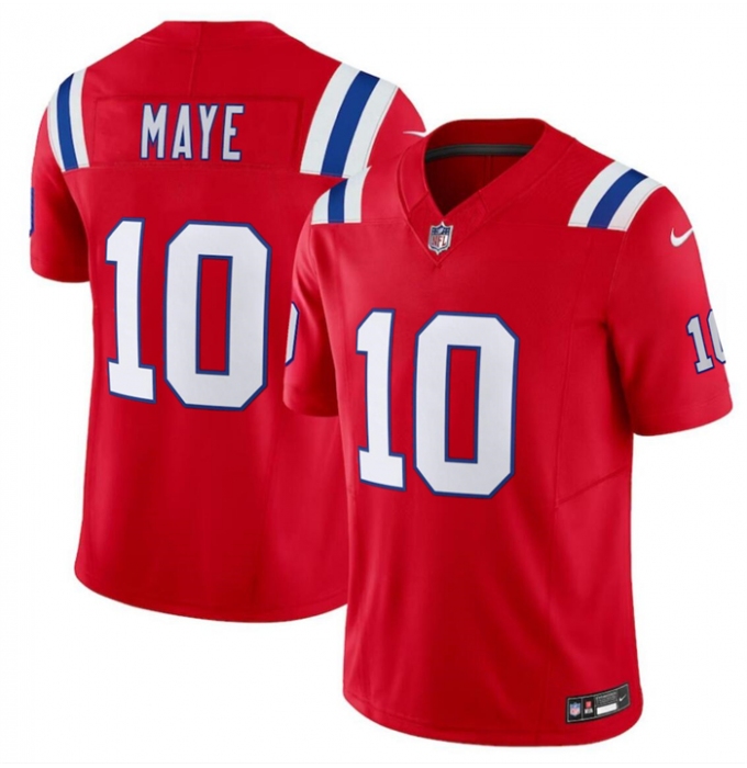 Youth New England Patriots #10 Drake Maye Red 2024 Draft F.U.S.E. Vapor Limited Football Stitched Jersey