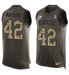 Men's Nike Philadelphia Eagles #42 Chris Maragos Limited Green Salute to Service Tank Top NFL Jersey