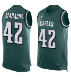 Men's Nike Philadelphia Eagles #42 Chris Maragos Limited Midnight Green Player Name & Number Tank Top NFL Jersey