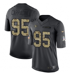 Men's Nike San Francisco 49ers #95 Tank Carradine Limited Black 2016 Salute to Service NFL Jersey