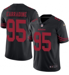 Youth Nike San Francisco 49ers #95 Tank Carradine Limited Black Rush Vapor Untouchable NFL Jersey