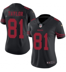Women's Nike San Francisco 49ers #81 Trent Taylor Limited Black Rush Vapor Untouchable NFL Jersey