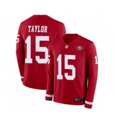 Youth San Francisco 49ers #15 Trent Taylor Limited Red Therma Long Sleeve Football Jersey