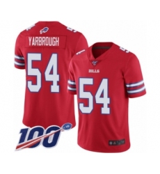 Men's Buffalo Bills #54 Eddie Yarbrough Limited Red Rush Vapor Untouchable 100th Season Football Jersey
