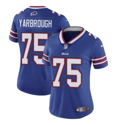 Women's Nike Buffalo Bills #75 Eddie Yarbrough Royal Blue Team Color Vapor Untouchable Limited Player NFL Jersey