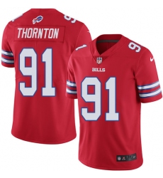 Men's Nike Buffalo Bills #91 Cedric Thornton Limited Red Rush Vapor Untouchable NFL Jersey