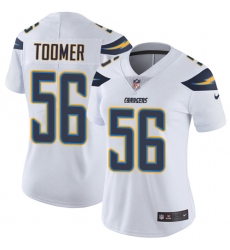 Women's Nike Los Angeles Chargers #56 Korey Toomer White Vapor Untouchable Elite Player NFL Jersey