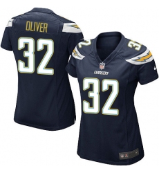 Women's Nike Los Angeles Chargers #32 Branden Oliver Game Navy Blue Team Color NFL Jersey