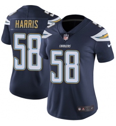 Women's Nike Los Angeles Chargers #58 Nigel Harris Navy Blue Team Color Vapor Untouchable Limited Player NFL Jersey