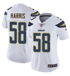 Women's Nike Los Angeles Chargers #58 Nigel Harris White Vapor Untouchable Elite Player NFL Jersey