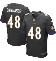 Men's Nike Baltimore Ravens #48 Patrick Onwuasor Elite Black Alternate NFL Jersey