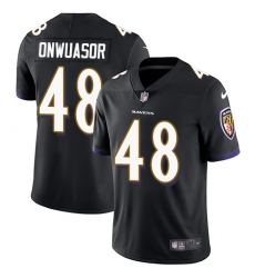 Youth Nike Baltimore Ravens #48 Patrick Onwuasor Black Alternate Vapor Untouchable Limited Player NFL Jersey