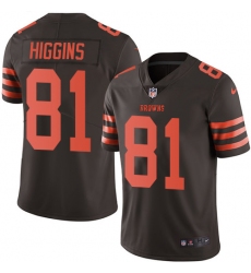 Men's Nike Cleveland Browns #81 Rashard Higgins Limited Brown Rush Vapor Untouchable NFL Jersey