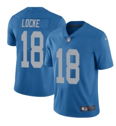 Men's Nike Detroit Lions #18 Jeff Locke Blue Alternate Vapor Untouchable Limited Player NFL Jersey
