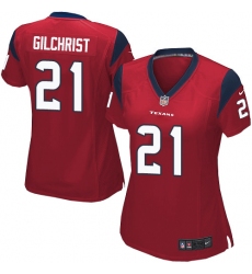Women's Nike Houston Texans #21 Marcus Gilchrist Game Red Alternate NFL Jersey