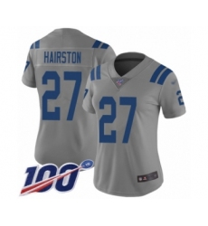 Women's Indianapolis Colts #27 Nate Hairston Limited Gray Inverted Legend 100th Season Football Jersey