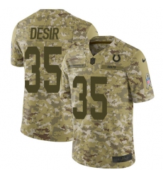 Men's Nike Indianapolis Colts #35 Pierre Desir Limited Camo 2018 Salute to Service NFL Jersey