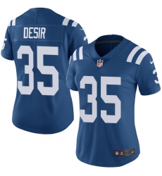 Women's Nike Indianapolis Colts #35 Pierre Desir Royal Blue Team Color Vapor Untouchable Elite Player NFL Jersey