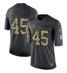 Youth Nike Miami Dolphins #45 Mike Hull Limited Black 2016 Salute to Service NFL Jersey