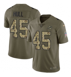 Youth Nike Miami Dolphins #45 Mike Hull Limited Olive/Camo 2017 Salute to Service NFL Jersey