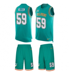 Men's Nike Miami Dolphins #59 Chase Allen Limited Aqua Green Tank Top Suit NFL Jersey