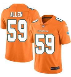 Men's Nike Miami Dolphins #59 Chase Allen Limited Orange Rush Vapor Untouchable NFL Jersey