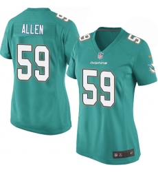 Women's Nike Miami Dolphins #59 Chase Allen Game Aqua Green Team Color NFL Jersey