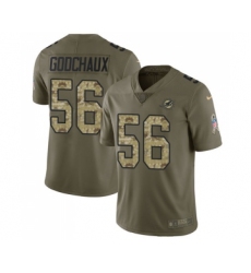 Men's Miami Dolphins #56 Davon Godchaux Limited Olive Camo 2017 Salute to Service Football Jersey