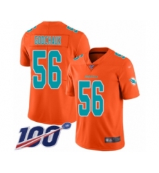 Youth Miami Dolphins #56 Davon Godchaux Limited Orange Inverted Legend 100th Season Football Jersey