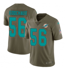 Youth Nike Miami Dolphins #56 Davon Godchaux Limited Olive 2017 Salute to Service NFL Jersey