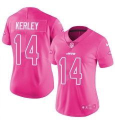 Women's Nike New York Jets #14 Jeremy Kerley Limited Pink Rush Fashion NFL Jersey