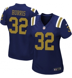 Women's Nike New York Jets #32 Juston Burris Limited Navy Blue Alternate NFL Jersey