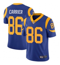 Men's Nike Los Angeles Rams #86 Derek Carrier Royal Blue Alternate Vapor Untouchable Limited Player NFL Jersey