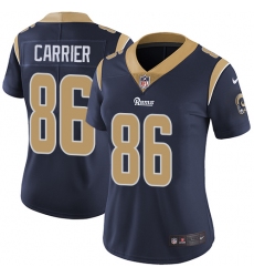 Women's Nike Los Angeles Rams #86 Derek Carrier Navy Blue Team Color Vapor Untouchable Limited Player NFL Jersey