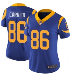 Women's Nike Los Angeles Rams #86 Derek Carrier Royal Blue Alternate Vapor Untouchable Elite Player NFL Jersey