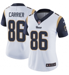 Women's Nike Los Angeles Rams #86 Derek Carrier White Vapor Untouchable Elite Player NFL Jersey