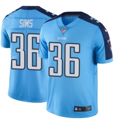 Men's Nike Tennessee Titans #36 LeShaun Sims Limited Light Blue Rush Vapor Untouchable NFL Jersey