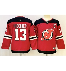 Youth New Jersey Devils #13 Nico Hischier Red 2024-25 Home With C Stitched Hockey Jersey
