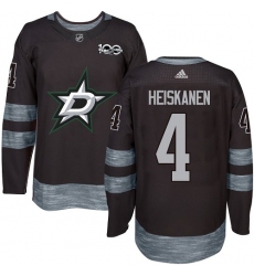 Men's Adidas Dallas Stars #4 Miro Heiskanen Premier Black 1917-2017 100th Anniversary NHL Jersey