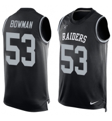 Men's Nike Oakland Raiders #53 NaVorro Bowman Limited Black Player Name & Number Tank Top NFL Jersey