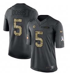 Men's Nike Pittsburgh Steelers #5 Joshua Dobbs Limited Black 2016 Salute to Service NFL Jersey